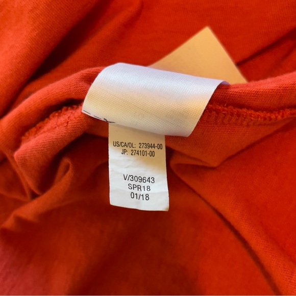 Women’s XL Banana Republic Orange Ruffle Hem Cotton Tee - Picture 5 of 7